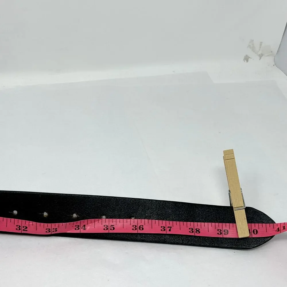Vintage Artisan Embellished Belt Leather Strap Signed Buckle 1980s Repair